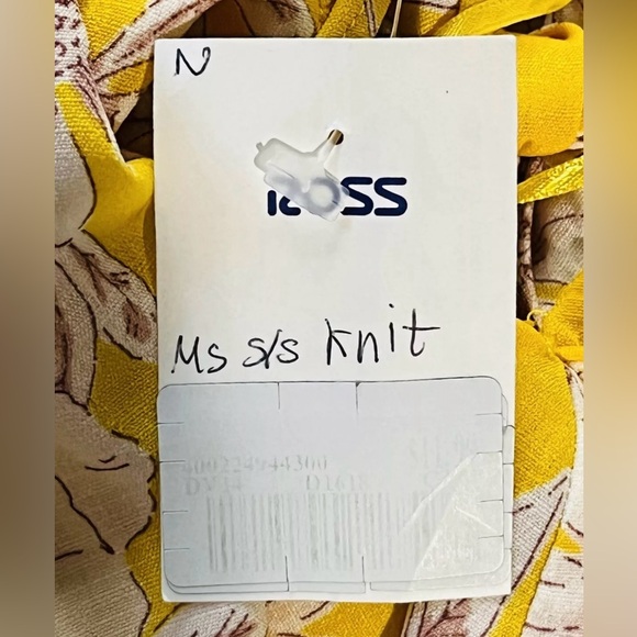 Meraki Woman's Yellow Floral V-Neck Short Sleeve Waist Tie Blouse Size XL NWT - Picture 14 of 14